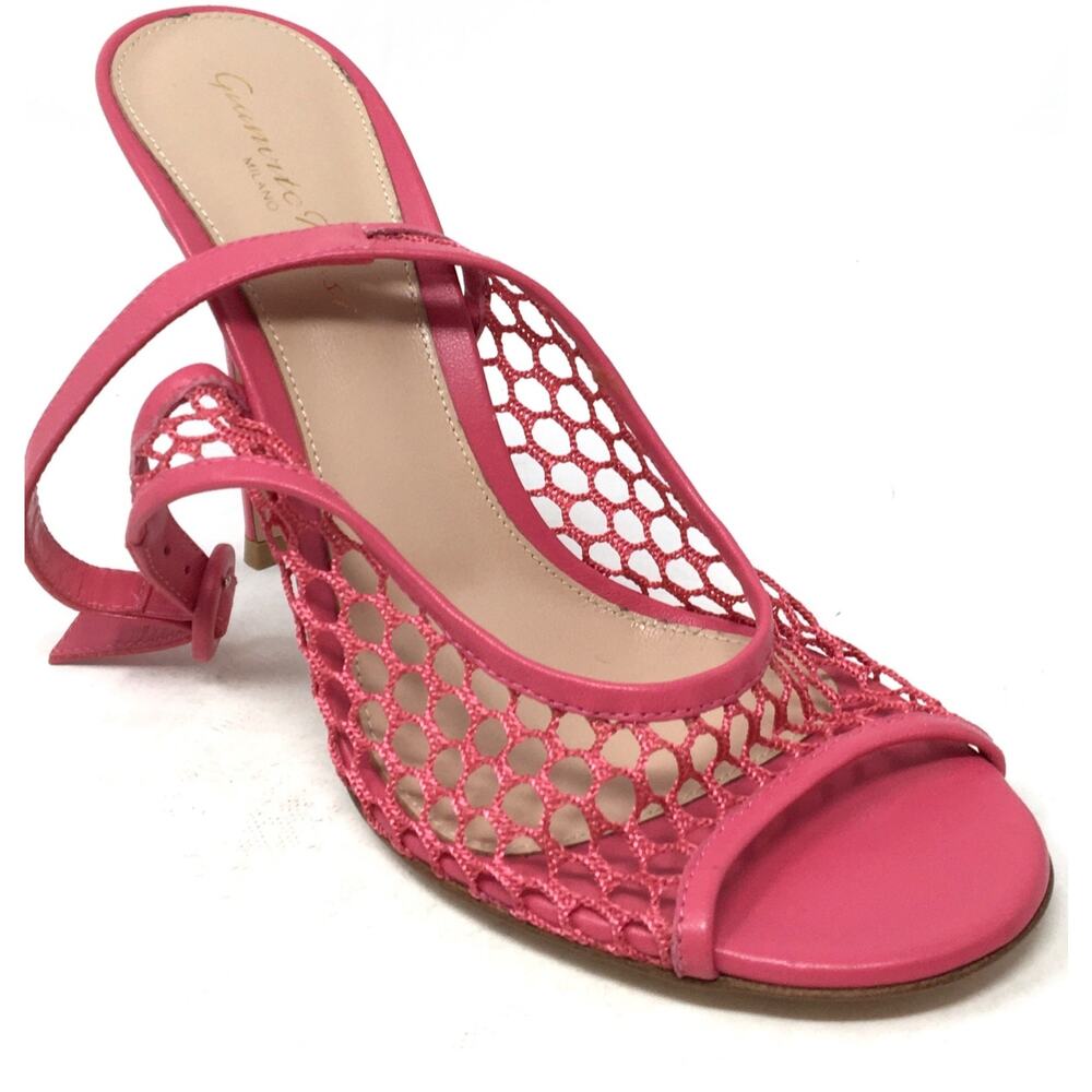 Gianvito Rossi Women's Size 39/9 Ruby Rose Mesh and Leather Slingback Pumps